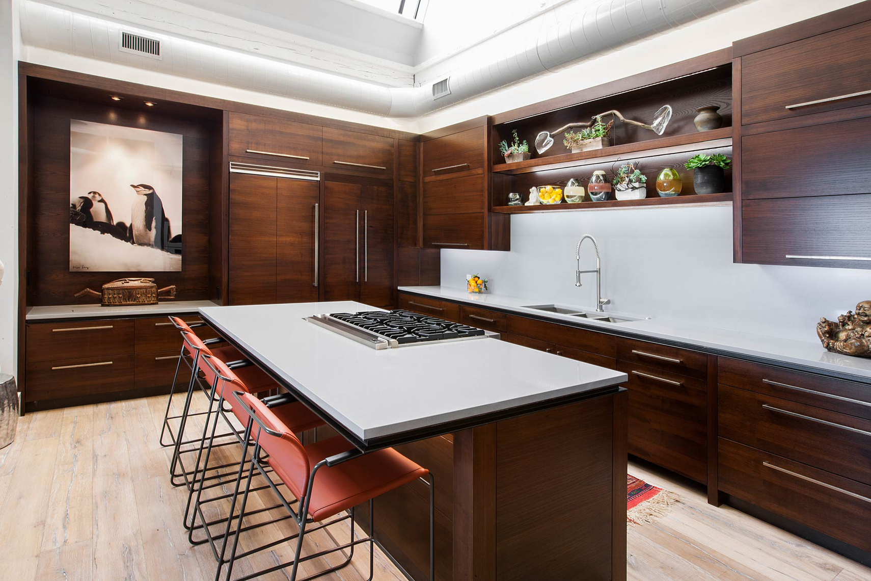 Rochester city loft brown cabinet kitchen